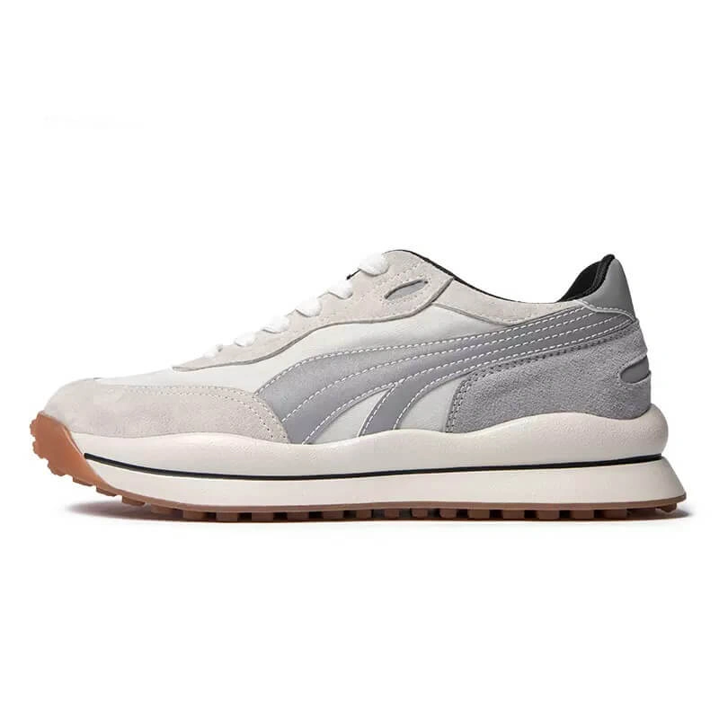 Retro Witte Hardloopschoenen: Forrest Gump Stijl, Arctische Vos Vibes, Klaar voor Avontuur!